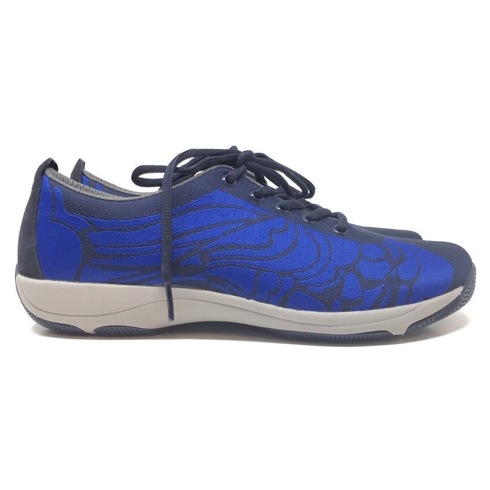 Dansko Womens Hanna Comfort Sneakers Shoes Blue Lace Up Geometric Size 40 9.5-10